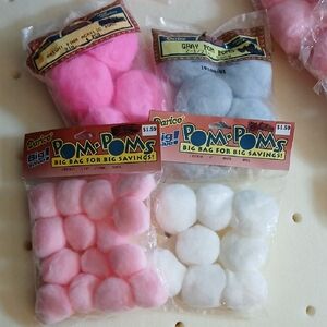 Darice Pom-Poms Pack - Pink, Light Pink, White, Light Blue